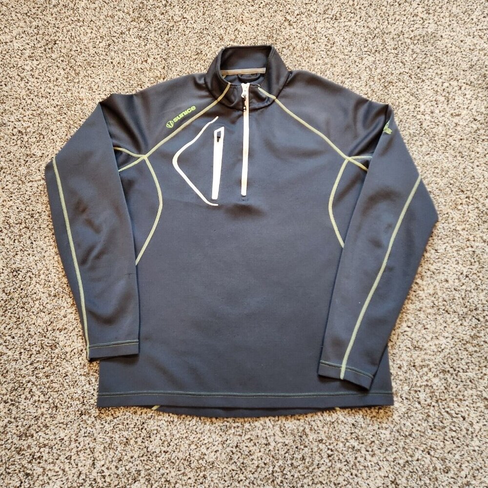 Sunice Pullover Mens L Gray Golf 1/4 Zip Stretch Thermal Congressional S77000